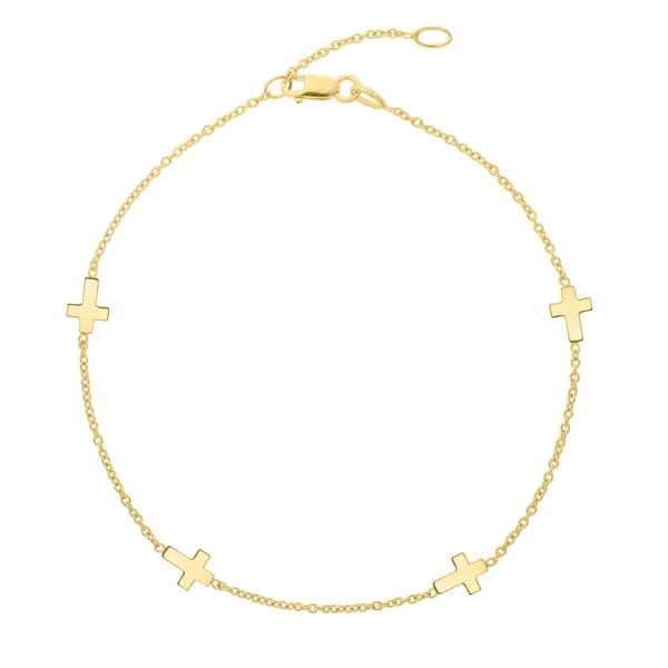 10K Sideways Cross Anklet James & Williams Jewelers Berwyn, IL