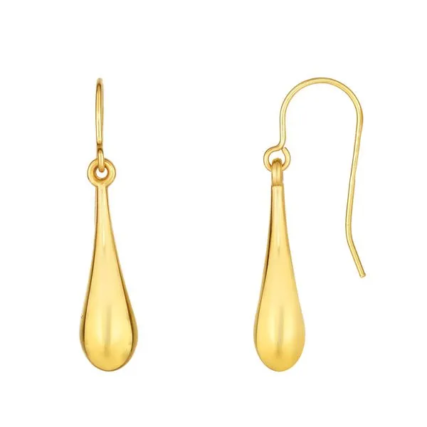 10K Gold Polished Tear Drop Earring Thomas A. Davis Jewelers Holland, MI