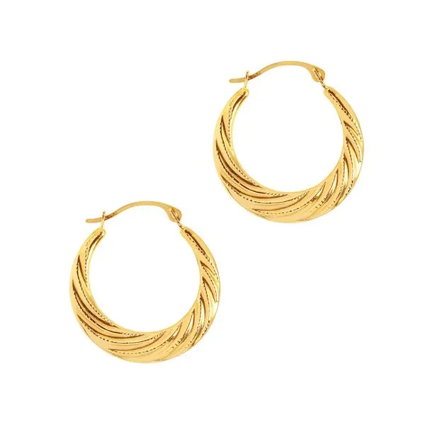 10K Gold Round Graduated Twist Hoop Earring Thomas A. Davis Jewelers Holland, MI