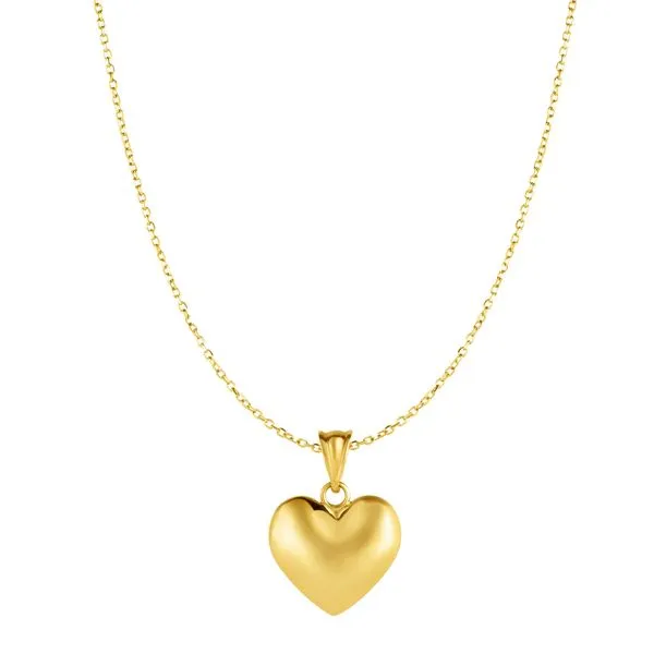 10K Gold Puffy Heart Necklace Tennies Jewelry Appleton, WI