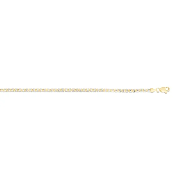 10K 2.7mm Two-Tone Fancy Ice Chain Tennies Jewelry Appleton, WI