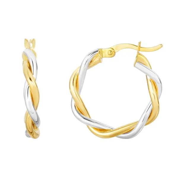 10K Gold Polished Twist Hoop Earring Tennies Jewelry Appleton, WI