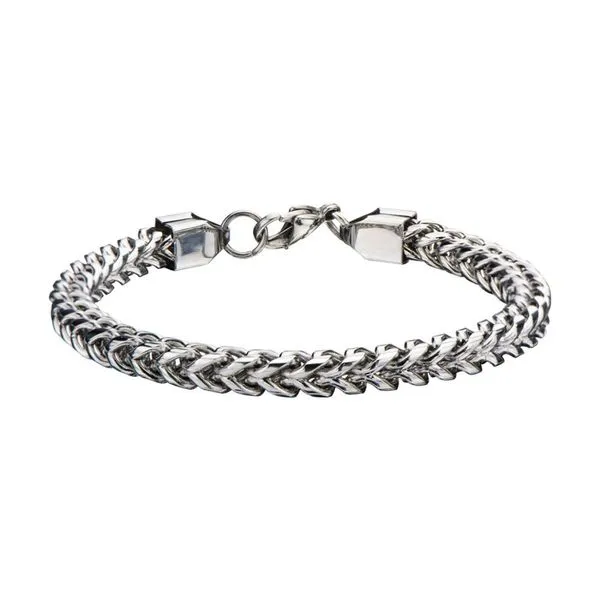 Steel Rounded Franco Chain Bracelet Timmreck & McNicol Jewelers McMinnville, OR