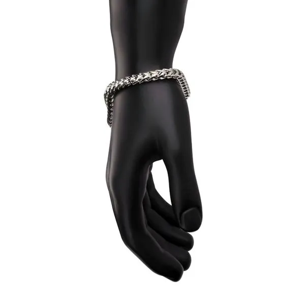 High Polished Finish Stainless Steel Franco Chain Bracelet Image 4 Timmreck & McNicol Jewelers McMinnville, OR