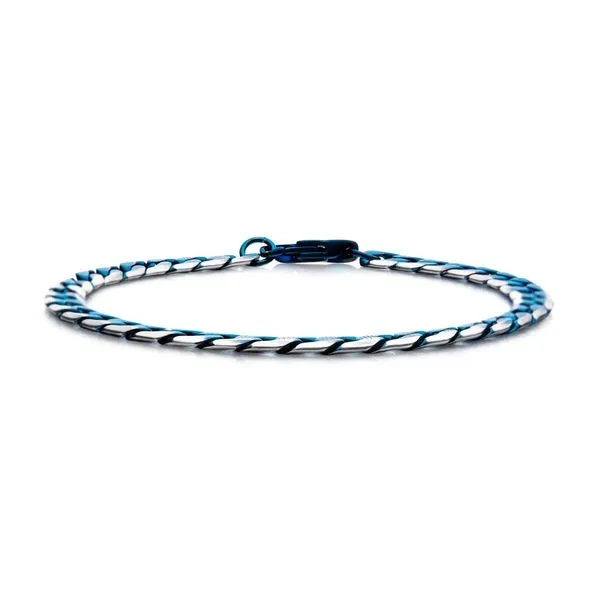 Stainless Steel Blue IP Curb Cuban Chain with Lobster Clasp Morin Jewelers Southbridge, MA