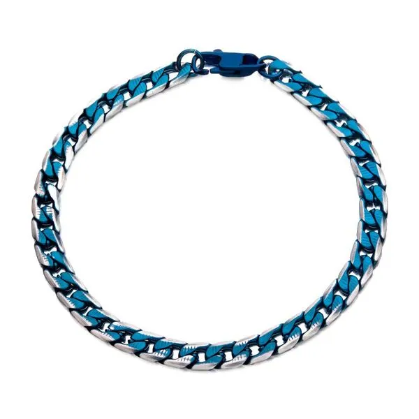 Stainless Steel Blue IP Curb Cuban Chain with Lobster Clasp Image 2 Morin Jewelers Southbridge, MA