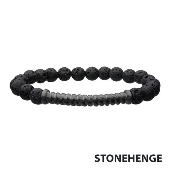 Stainless Steel Gun Metal Twist Plate Lava Stretch Bracelet Rihner's Jewelry Gretna, LA