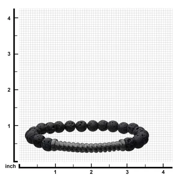 Stainless Steel Gun Metal Twist Plate Lava Stretch Bracelet Image 3 Rihner's Jewelry Gretna, LA