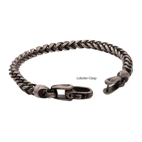 5mm Brushed Antiqued Finish Black IP Steel Sandblast Franco Chain Bracelet Image 3 SIERRA MOON Auburn, CA
