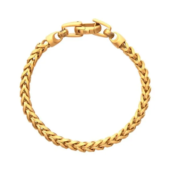 5mm 18Kt Gold IP Steel Sandblast Franco Chain Bracelet Image 2 SIERRA MOON Auburn, CA