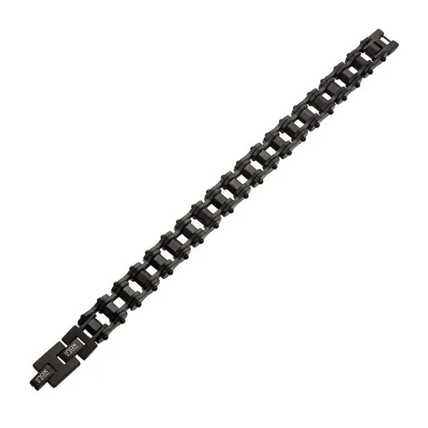 Black IP Bike Chain Bracelet Image 2 Alan Miller Jewelers Oregon, OH
