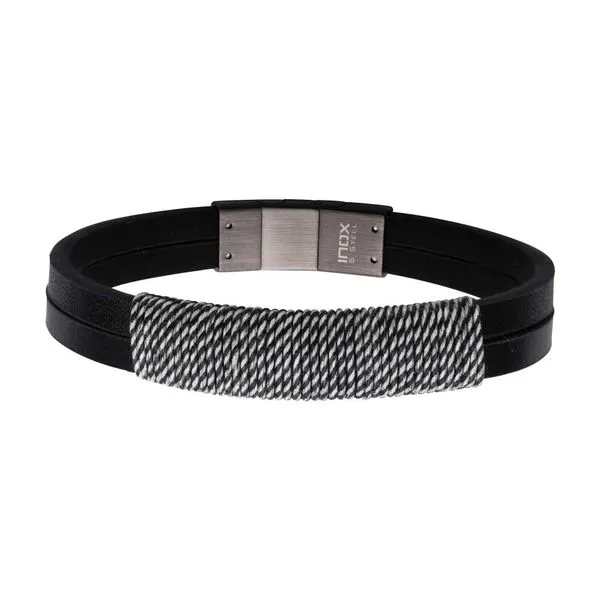 Shoreline Cotton Wrapped Black Leather Bracelet Alan Miller Jewelers Oregon, OH
