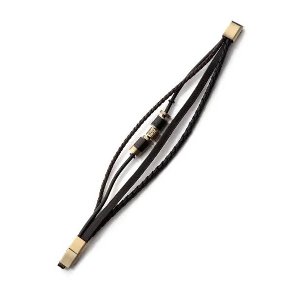 Black & Brown Leather with Tiger's Eye Stone Bead Multi-Strand Bracelet Image 2 Daniel Jewelers Brewster, NY