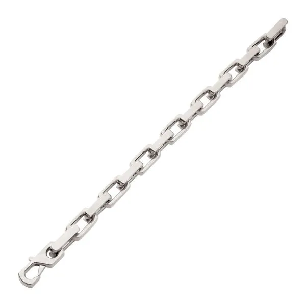 10mm High Polished Finish Stainless Steel Heavy Flat Square Link Bracelet Image 2 Alan Miller Jewelers Oregon, OH