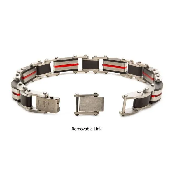 Black & Red IP Dante Link Bracelet Image 2 Morin Jewelers Southbridge, MA