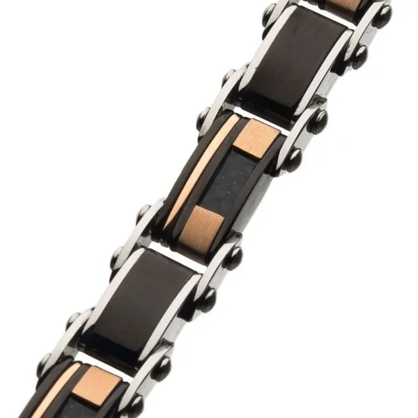 Stainless Steel, Black IP & Rose Gold IP Reversible Bracelet Image 2 Morin Jewelers Southbridge, MA