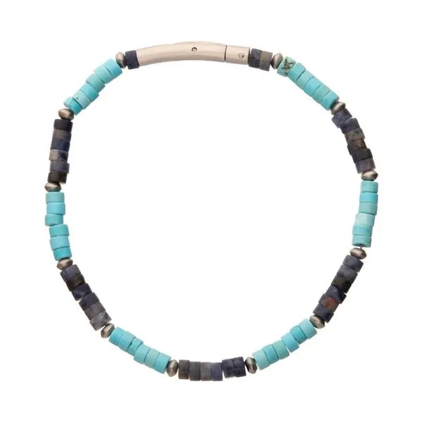 Azure Voyager (Turquoise / Sodalite) Heishi Bead Bracelet Image 2 Cellini Design Jewelers Orange, CT
