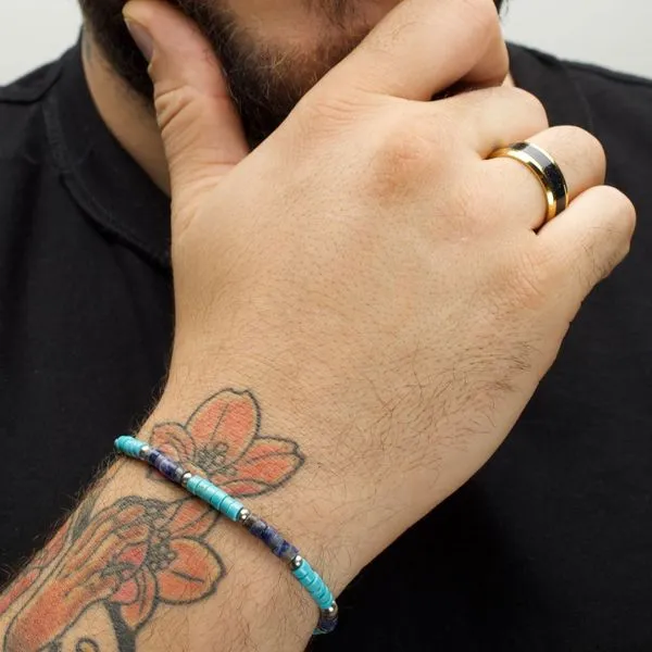 Azure Voyager (Turquoise / Sodalite) Heishi Bead Bracelet Image 3 Collard Jewelers League City, TX