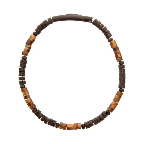 Magma Tiger (Tiger-eye / Lava) Heishi Bead Bracelet Image 2 Collard Jewelers League City, TX