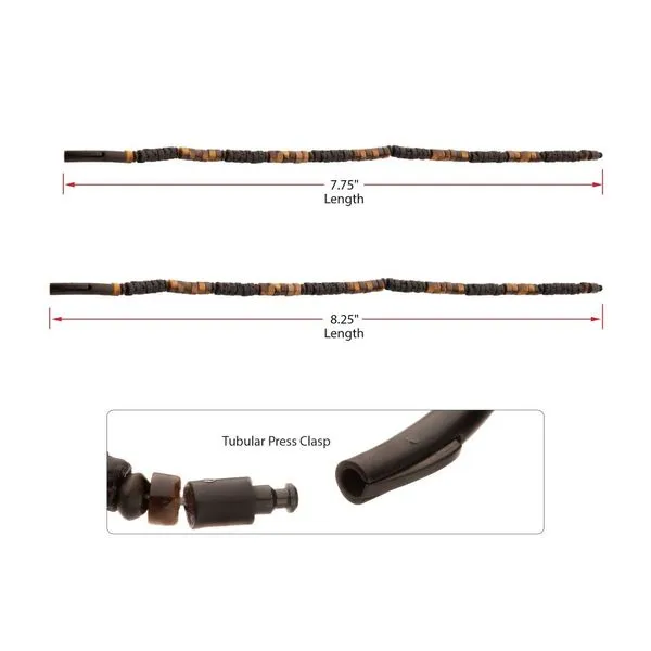 Magma Tiger (Tiger-eye / Lava) Heishi Bead Bracelet Image 5 Collard Jewelers League City, TX