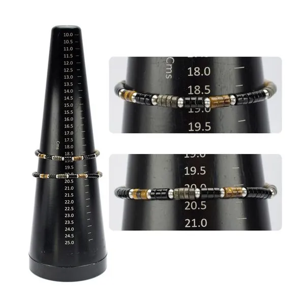 Pyro Sentinel (Onyx / Pyrite / Tiger-eye) Heishi Bead Bracelet Image 4 Alan Miller Jewelers Oregon, OH