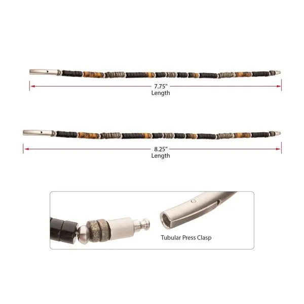 Pyro Sentinel (Onyx / Pyrite / Tiger-eye) Heishi Bead Bracelet Image 5 Alan Miller Jewelers Oregon, OH