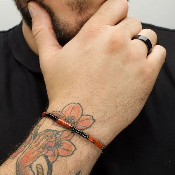 Inferno (Red Jasper / Onyx) Heishi Bead Bracelet Image 3 Thomas A. Davis Jewelers Holland, MI