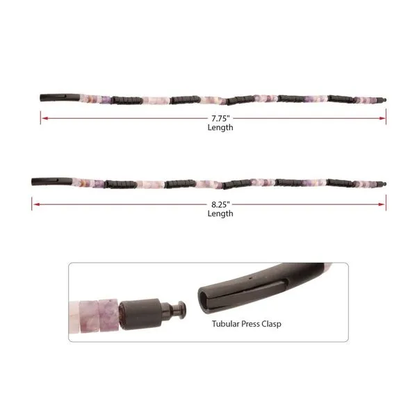 Imperial Dusk (Amethyst / Onyx) Heishi Bead Bracelet Image 5 Rihner's Jewelry Gretna, LA