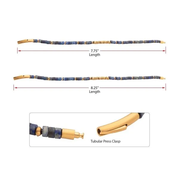 SkyWeaver (Hematite / Lapis Lazuli) Heishi Bead Bracelet Image 5 Rihner's Jewelry Gretna, LA