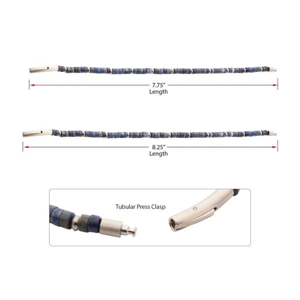 RiverRunner (Blue Lapis Lazuli) Heishi Bead Bracelet Image 5 Alan Miller Jewelers Oregon, OH