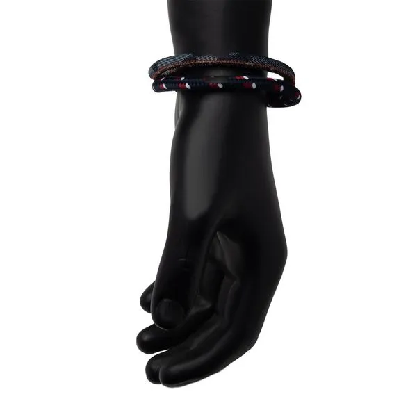 Blue/White/Red Nylon Cord & Denim Stacking Duo Bracelet Image 4 Thomas A. Davis Jewelers Holland, MI