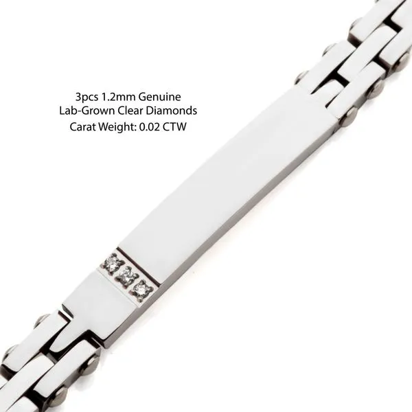 Trim Cut with Genuine Lab-Grown Clear Diamonds Tennis Steel Bracelet  Image 3 Alan Miller Jewelers Oregon, OH