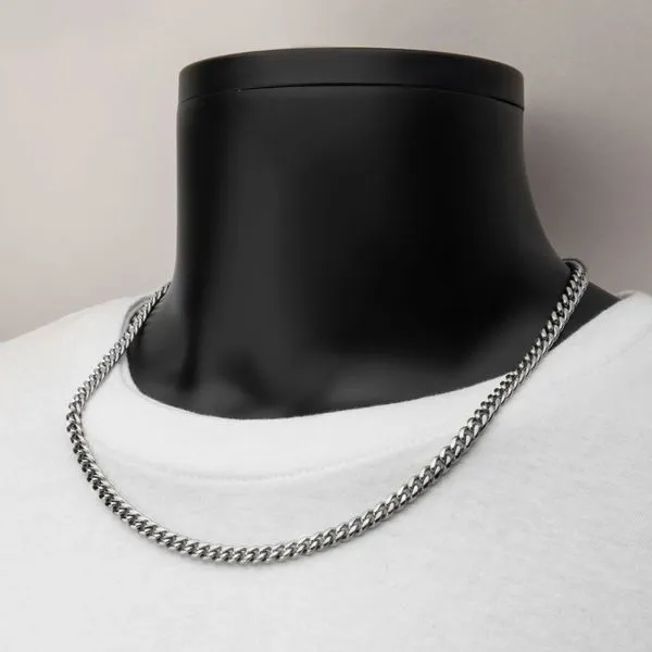 6mm Steel Miami Cuban Chain Necklace with CNC Precision Set Lab-grown Diamonds  Image 4 Daniel Jewelers Brewster, NY