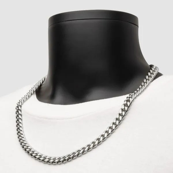 10mm Steel Miami Cuban Chain Necklace with CNC Precision Set Lab-grown Diamonds  Image 4 Morin Jewelers Southbridge, MA