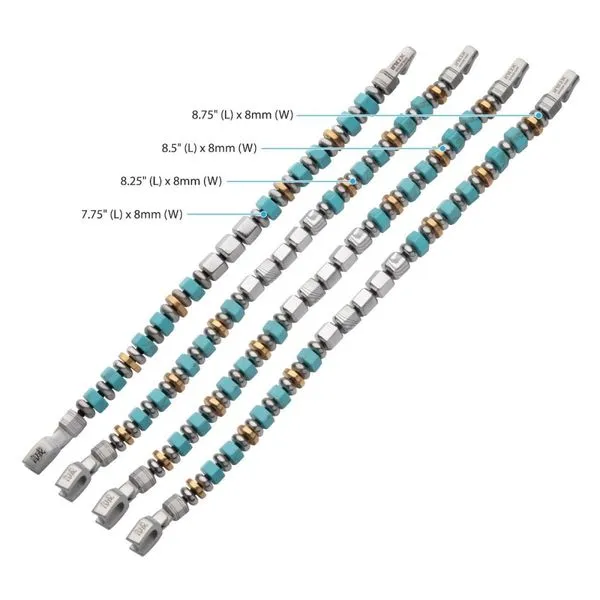 8mm Mokume Gane and Turquoise Beads Bushido Virtue Bracelet - MAKOTO: Honesty and Sincerity Image 4 Rihner's Jewelry Gretna, LA