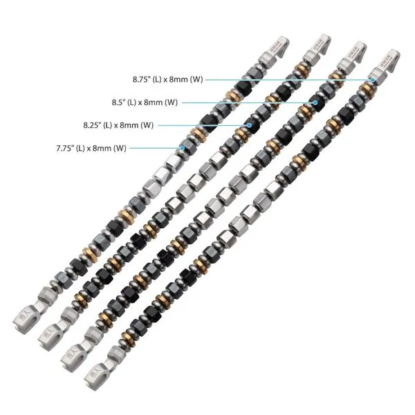 8mm Mokume Gane, Hematite and Onyx Beads Bushido Virtue Bracelet - RONIN: Self-Control Image 4 Ken Walker Jewelers Gig Harbor, WA