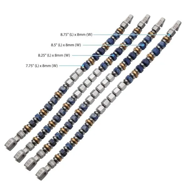 8mm Mokume Gane and Lapis Lazuli Beads Bushido Virtue Bracelet - MEIYO: Honor Image 4 Alan Miller Jewelers Oregon, OH