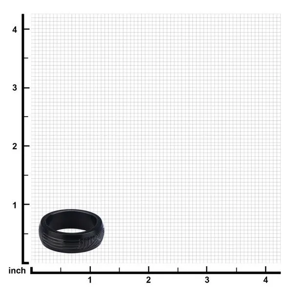 Stainless Steel Black IP Polished CNC Carving Ring Image 3 Alan Miller Jewelers Oregon, OH