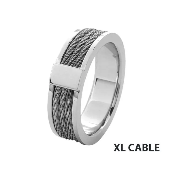 Steel Cable Inlayed Comfort Fit Ring Spath Jewelers Bartow, FL