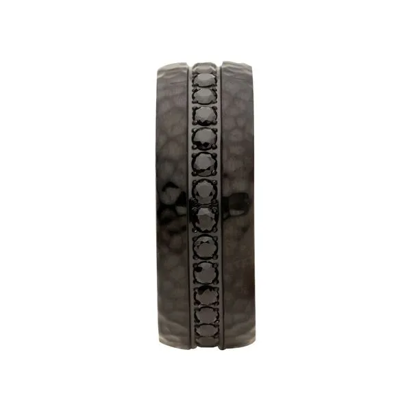 Black IP with CNC Set Black CZ Hammered Ring Image 3 Spath Jewelers Bartow, FL