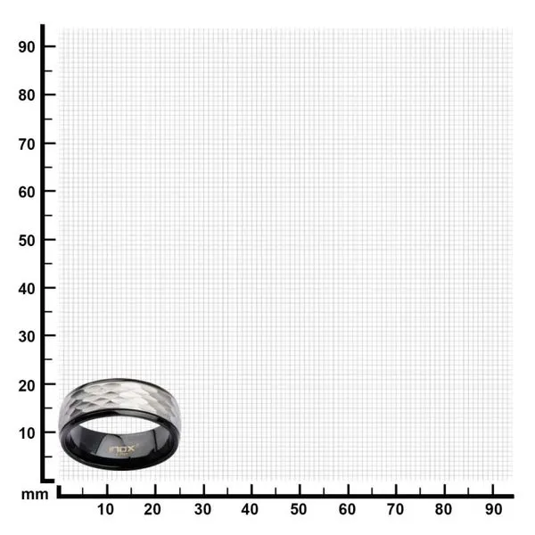 Black IP & Stainless Steel Matte Finish Hammered Ring Image 4 Alan Miller Jewelers Oregon, OH