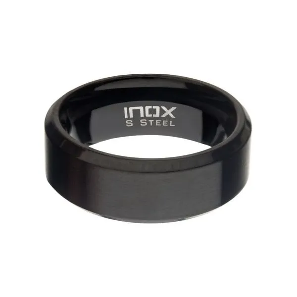 8mm Matte Finish Black IP Steel Beveled Comfort Fit Ring Image 2 Daniel Jewelers Brewster, NY