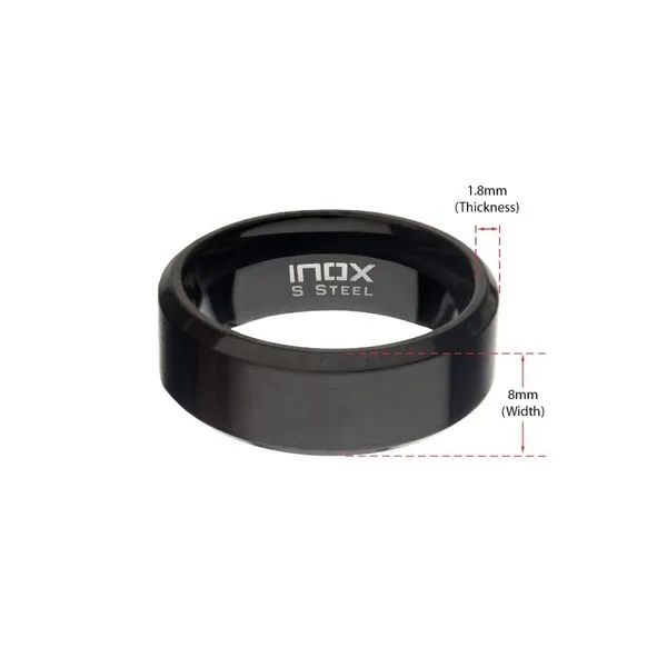 8mm Matte Finish Black IP Steel Beveled Comfort Fit Ring Image 3 Daniel Jewelers Brewster, NY