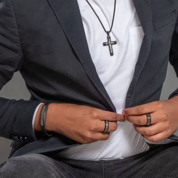 Stainless Steel Blacksmith Hammered Ring Image 5 Alan Miller Jewelers Oregon, OH