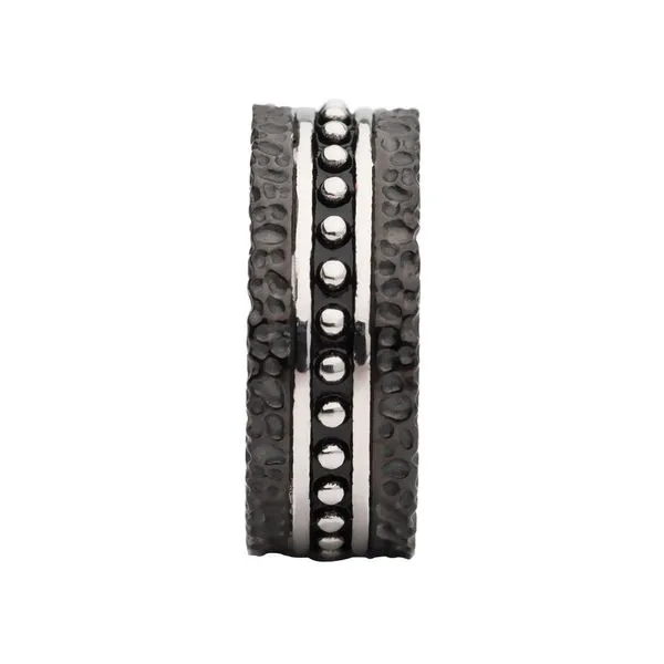 Stainless Steel Blacksmith Hammered Ring Image 2 Daniel Jewelers Brewster, NY