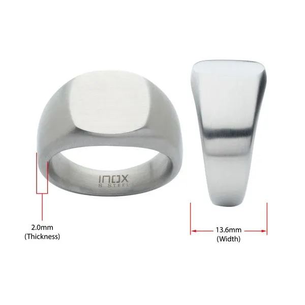 Stainless Steel Signet Ring Image 5 Thomas A. Davis Jewelers Holland, MI