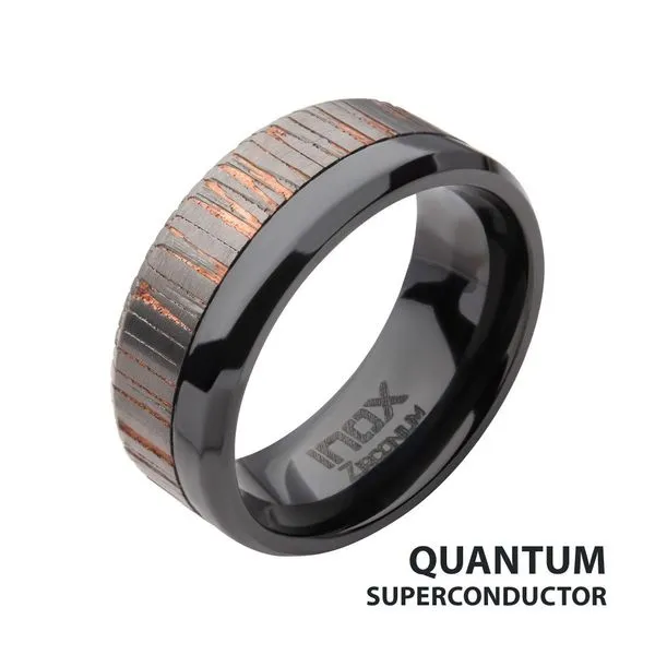 Etched Niobium SuperConductor Black Zirconium Comfort Fit Ring Alan Miller Jewelers Oregon, OH