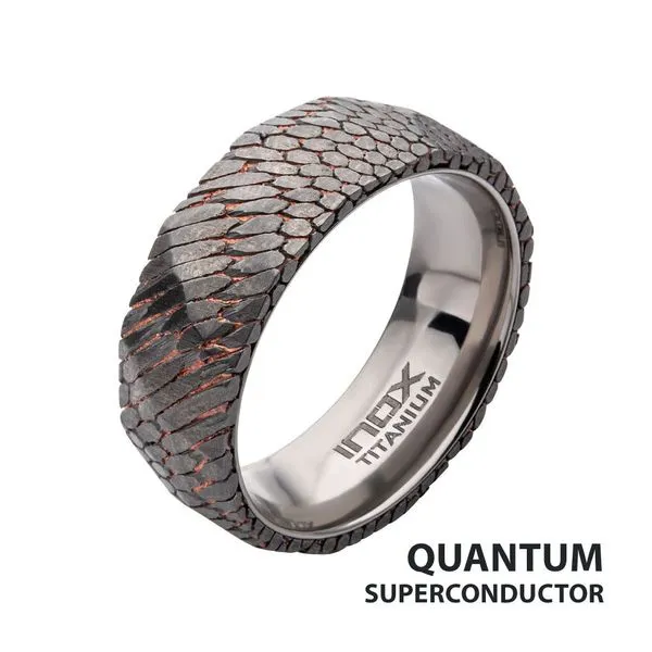 Flat Etched Niobium SuperConductor Titanium Comfort Fit Ring Timmreck & McNicol Jewelers McMinnville, OR