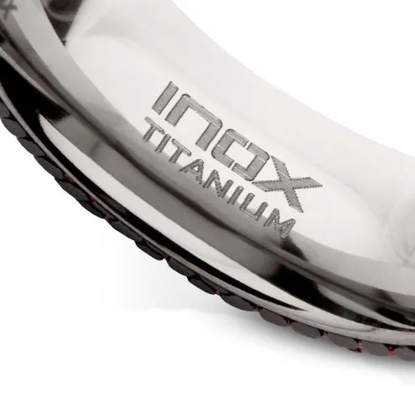 Flat Etched Niobium SuperConductor Titanium Comfort Fit Ring Image 4 Morin Jewelers Southbridge, MA