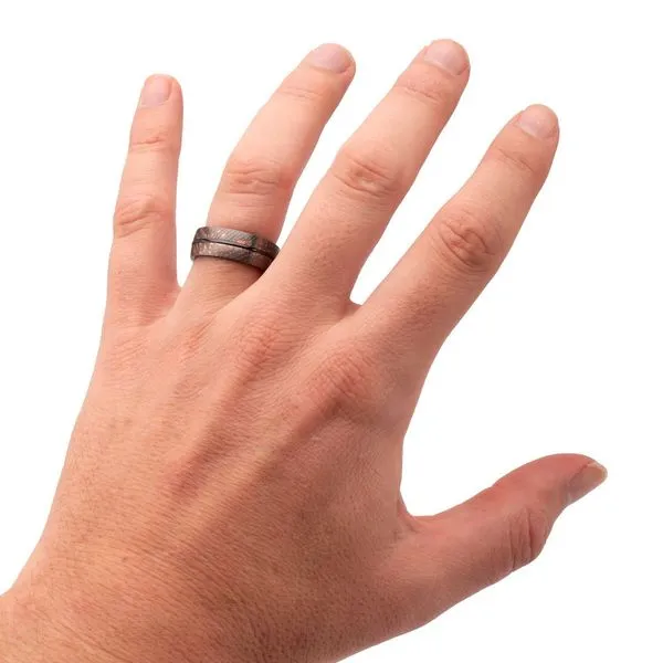 Double Flat Etched Niobium SuperConductor Black Zirconium Comfort Fit Ring Image 5 Spath Jewelers Bartow, FL